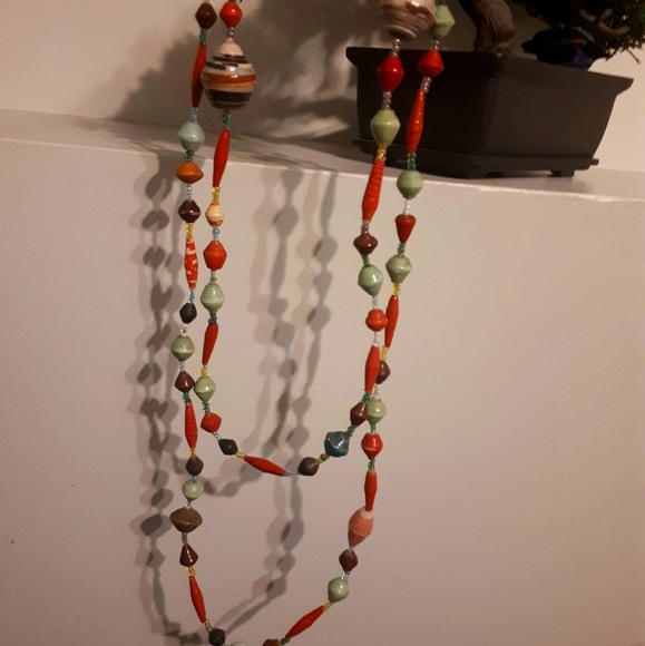 Colorful Beaded Long Necklace - Picture 1 of 2